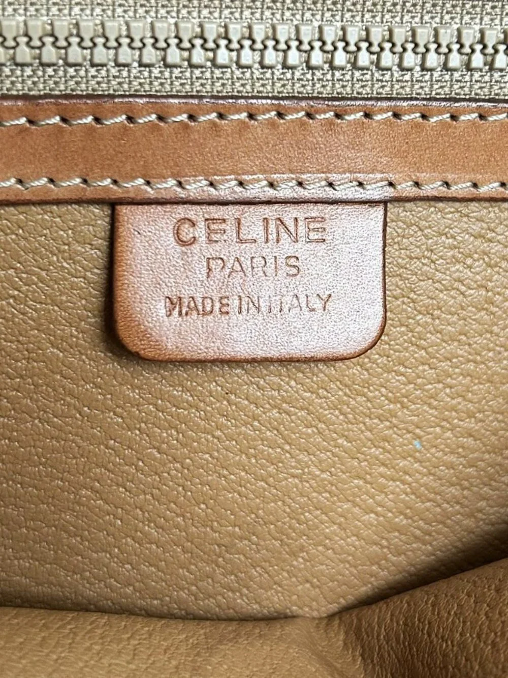 CELINE Macadam Two Way Satchel, Shoulder Bag, Brown